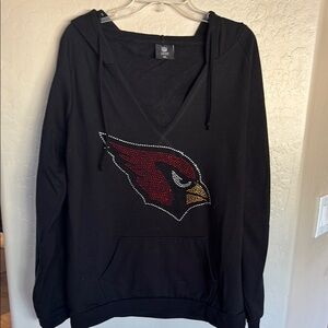 Black Hoodie with Red and White Logo